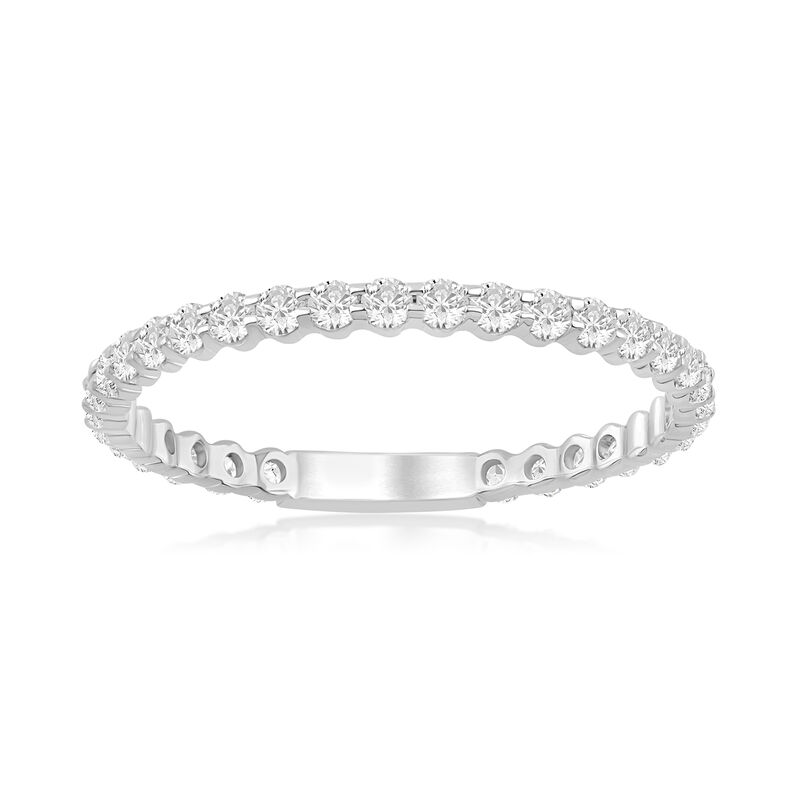 Lab Grown Diamond 1/2ctw. Round Eternity Wedding Ring in 14k White Gold image number null
